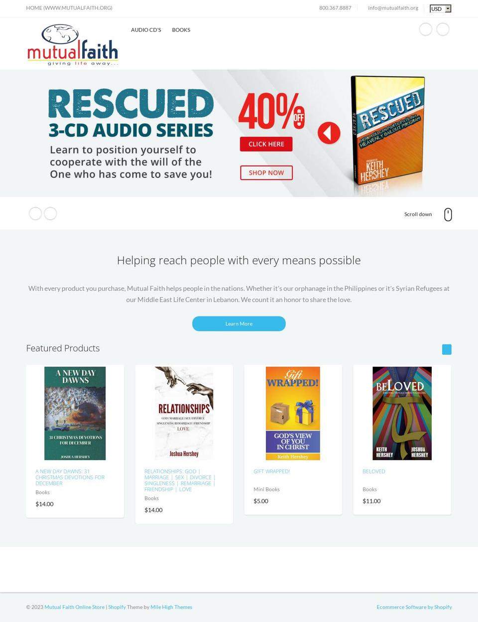 mutualfaith.myshopify.com shopify website screenshot