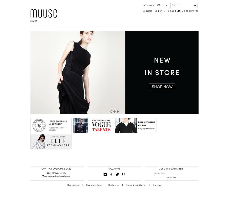 muuse.dk shopify website screenshot