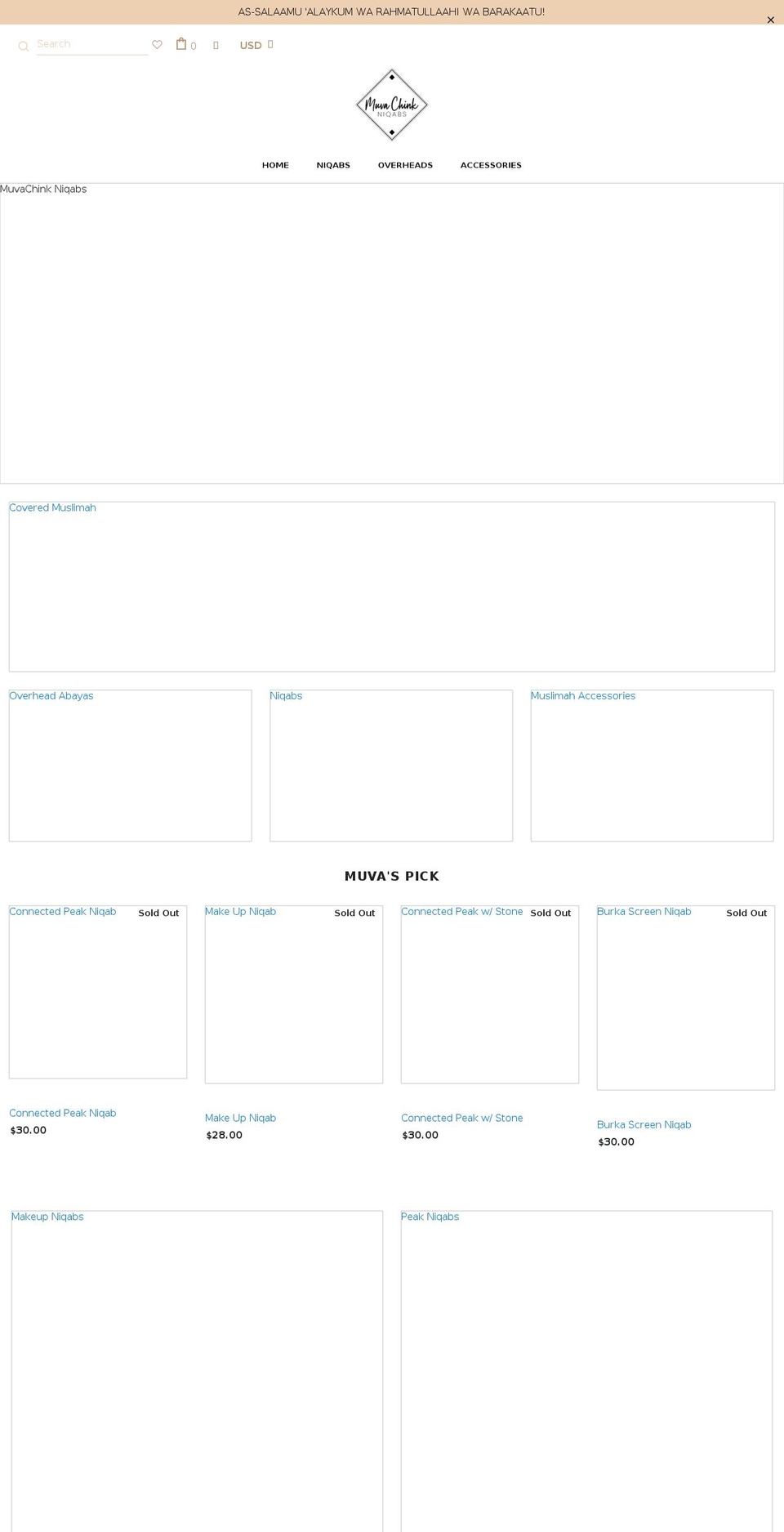 muvachinkniqabs.net shopify website screenshot