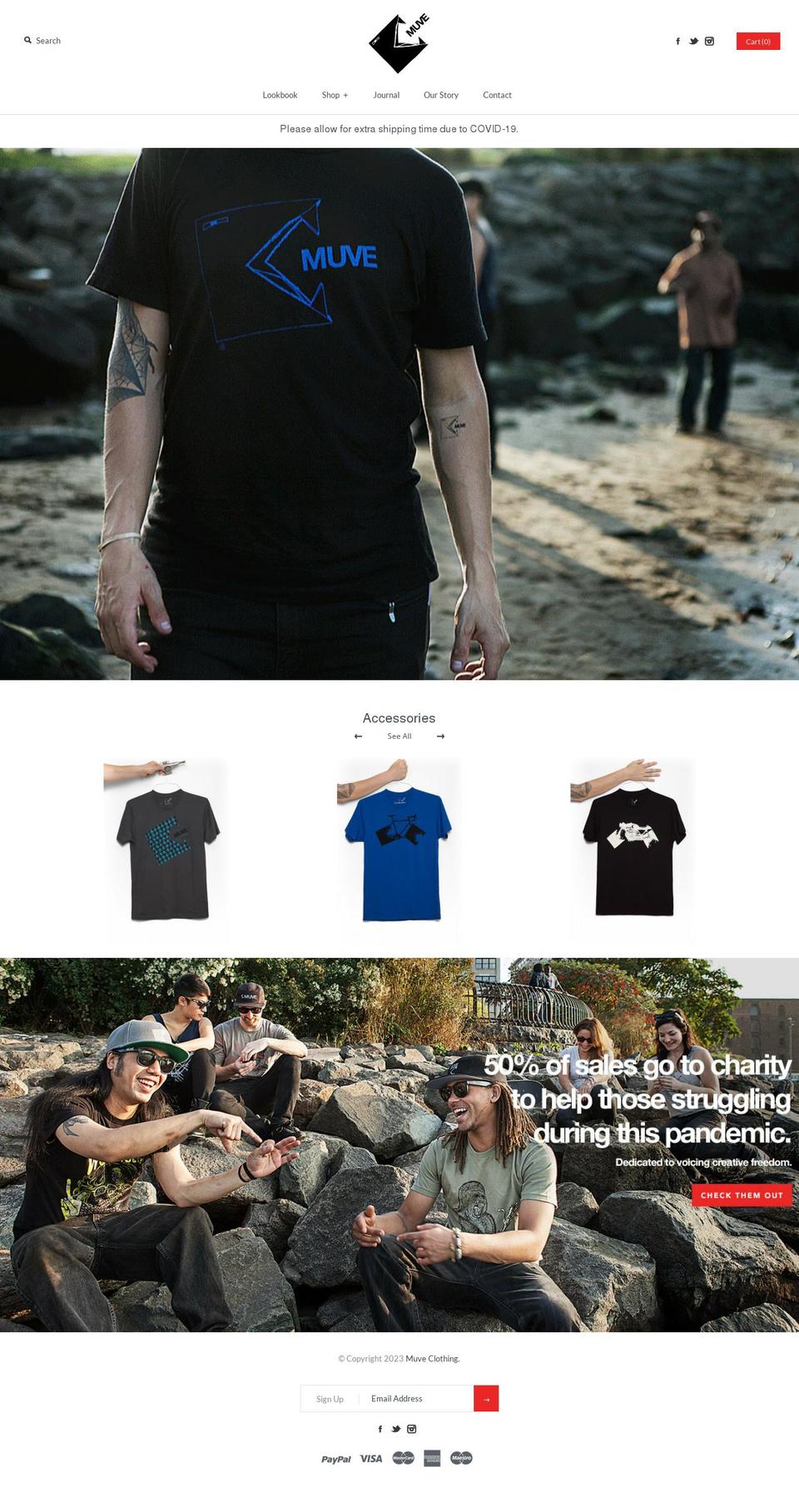 muveclothing.com shopify website screenshot