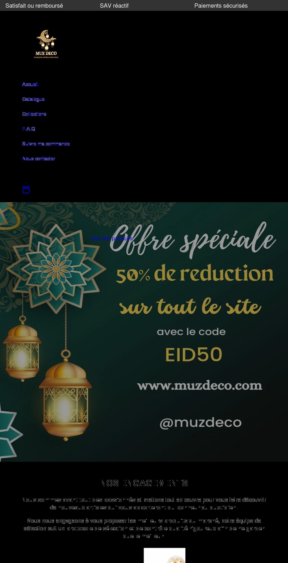 muzdeco.com shopify website screenshot