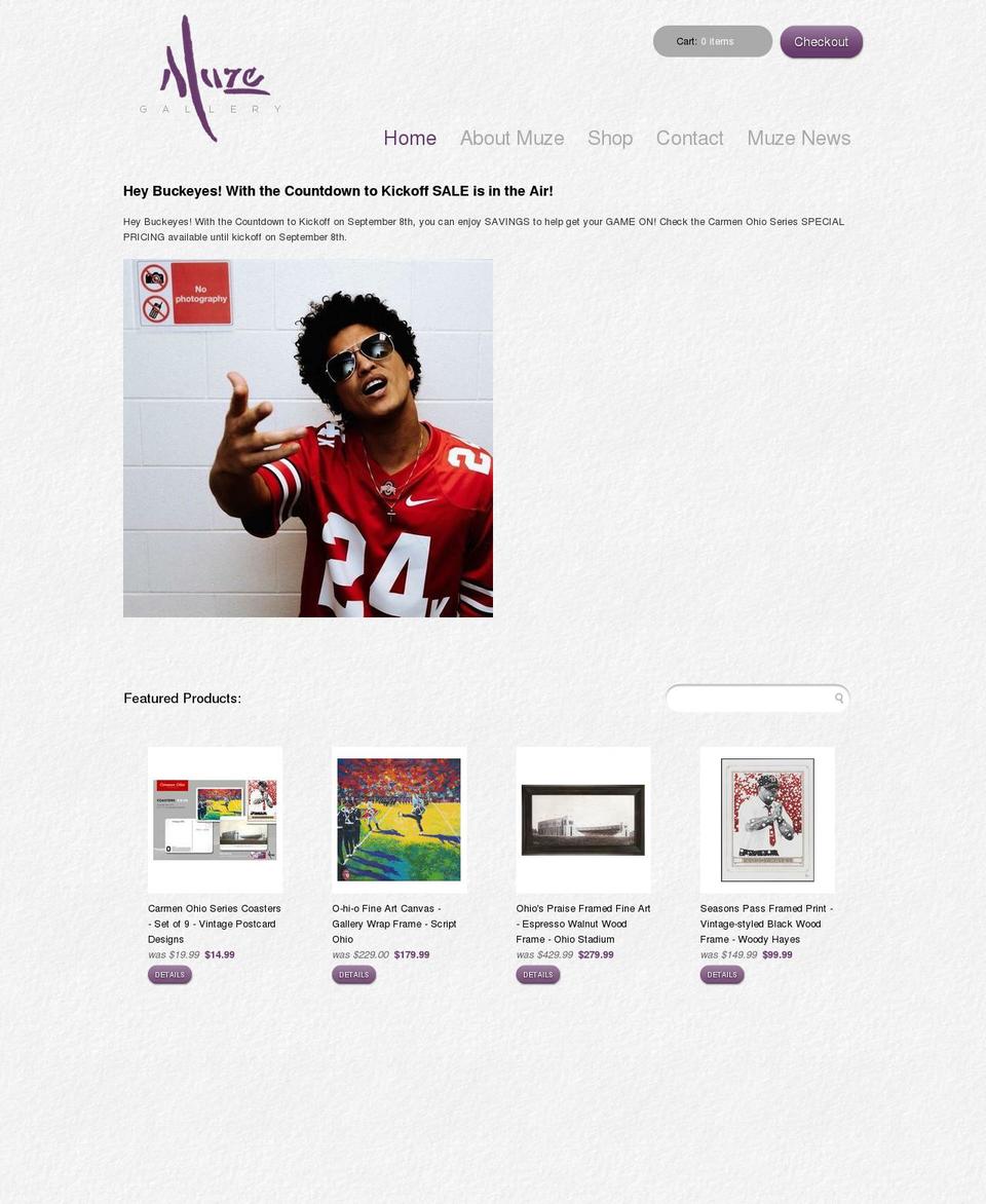 mono Shopify theme site example muzegallery.com