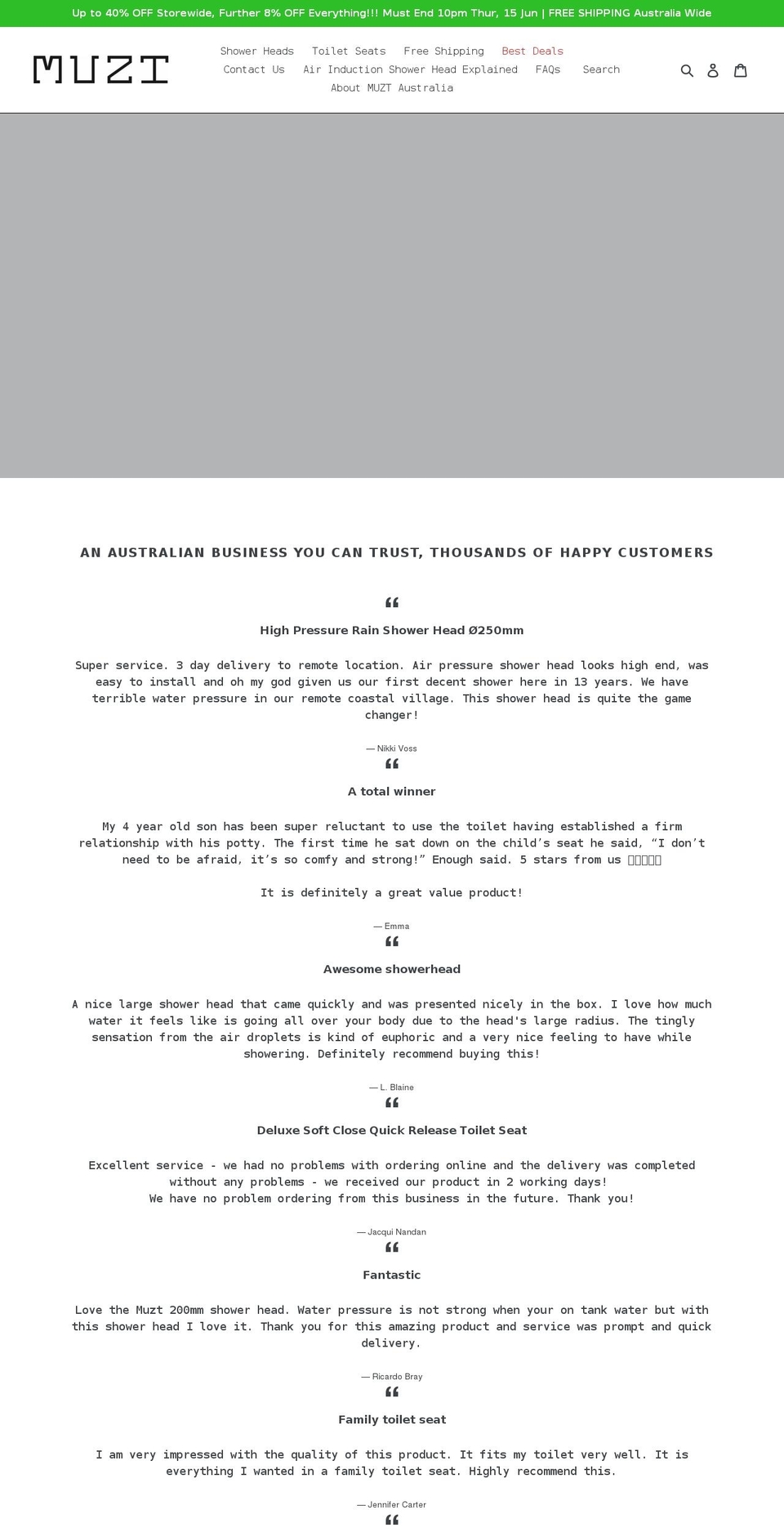 muzt.com.au shopify website screenshot