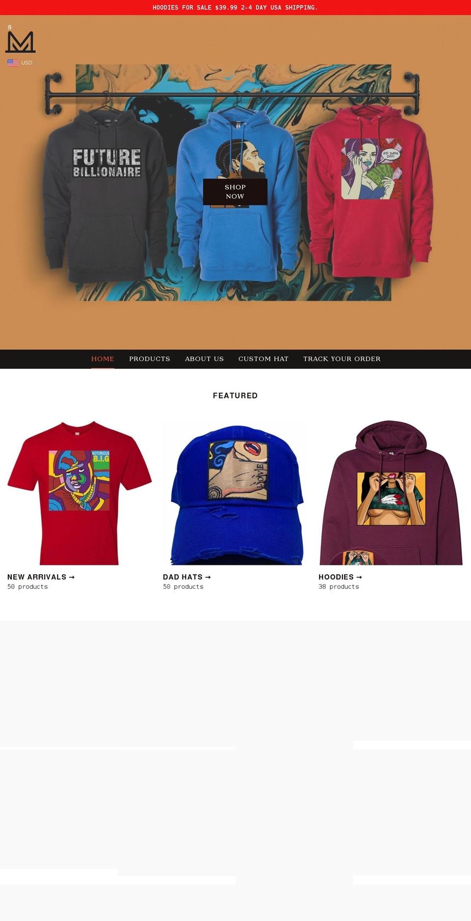 mvdadhats.com shopify website screenshot