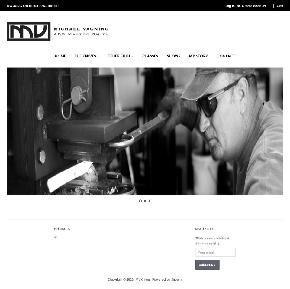 mvknives.com shopify website screenshot
