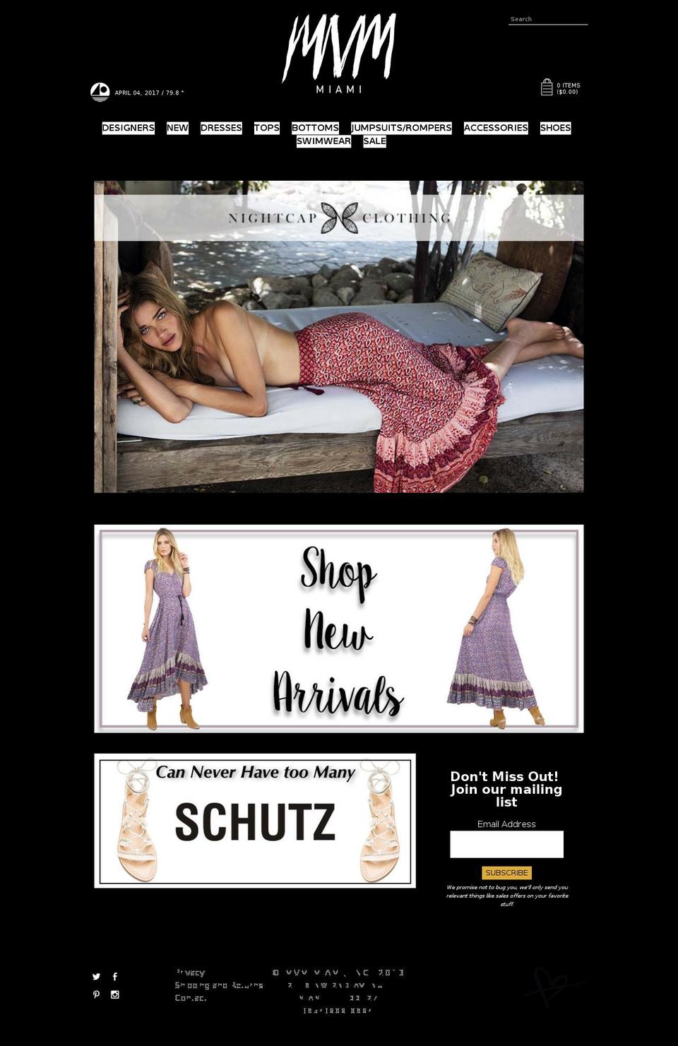 mvmmiami.com shopify website screenshot