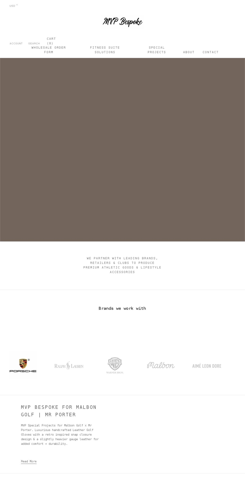 mvpbespoke.com — Shopify storefront screenshot