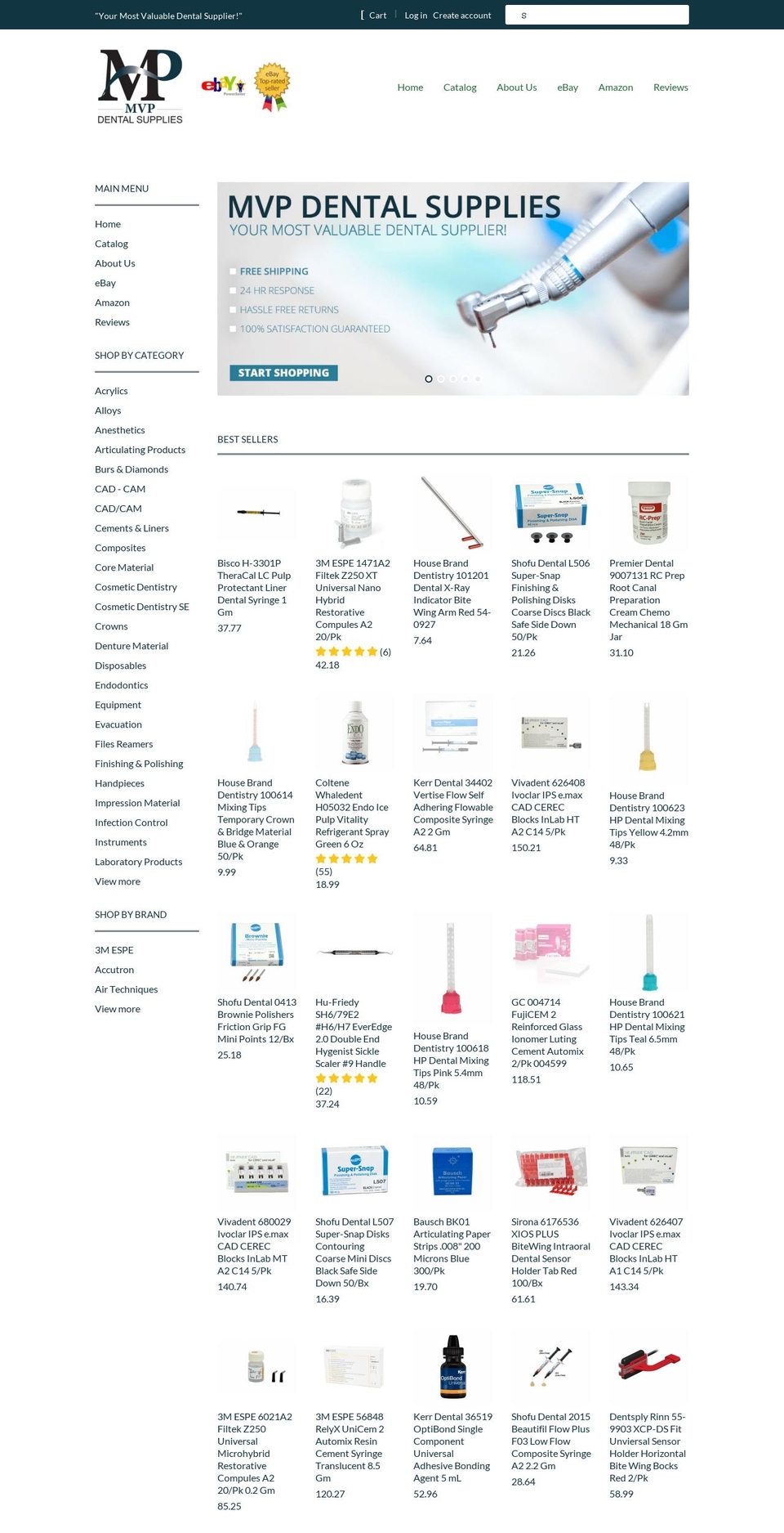 mvpdentalsupply.com — Shopify storefront screenshot