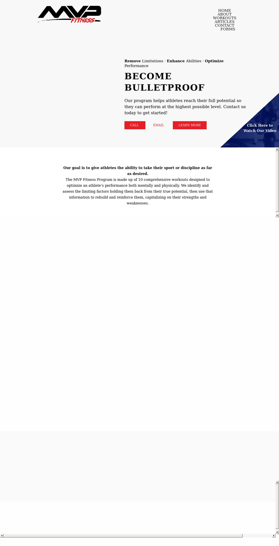 mvpfitness.com shopify website screenshot