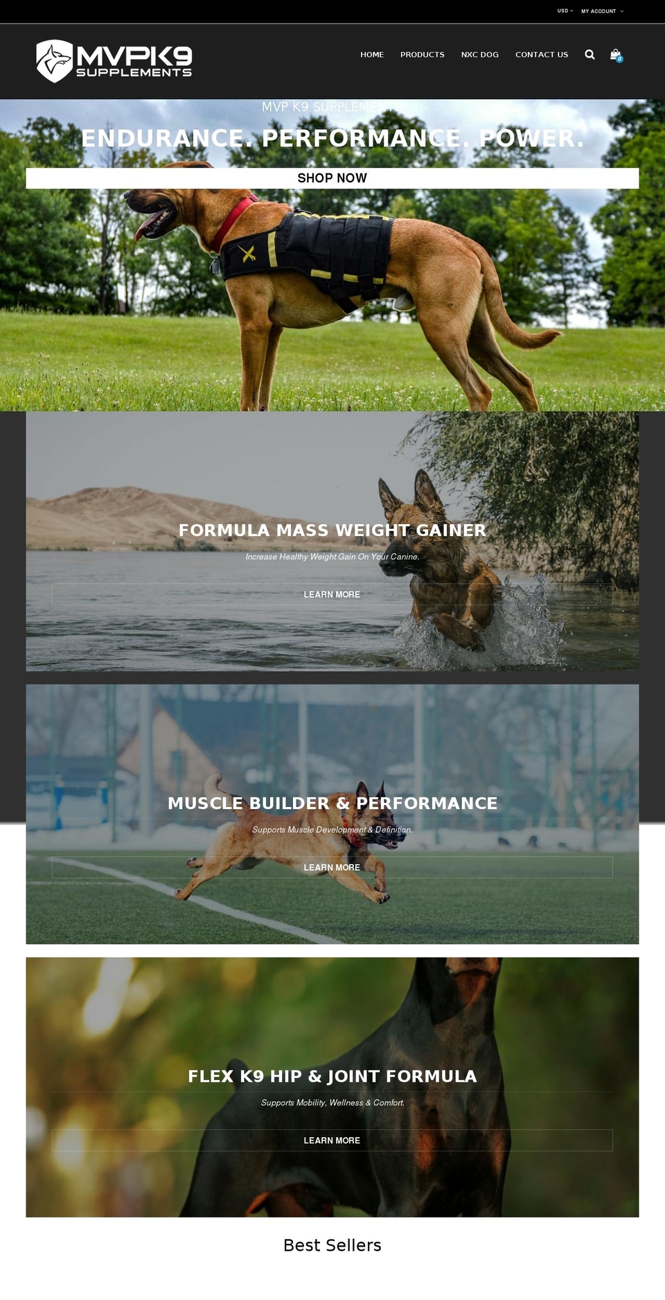 domino-v2 Shopify theme site example mvpk9supplements.com