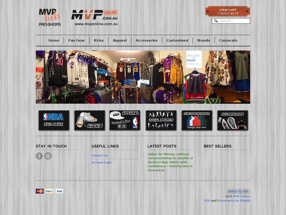 mvponline.com.au shopify website screenshot