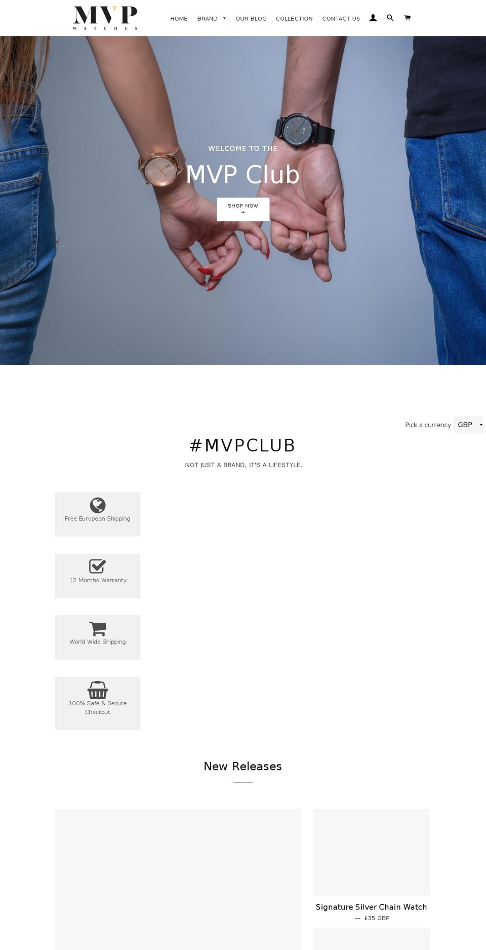 mvpwatches.com — Shopify storefront screenshot
