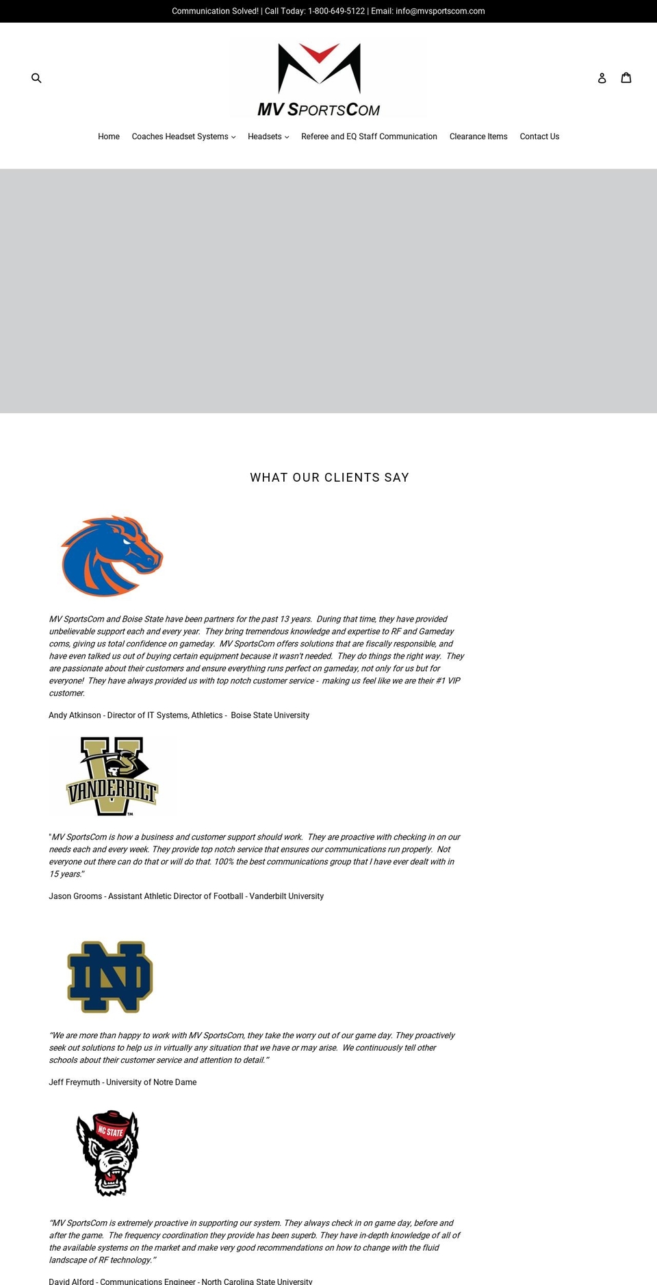 mvsportscom.com shopify website screenshot