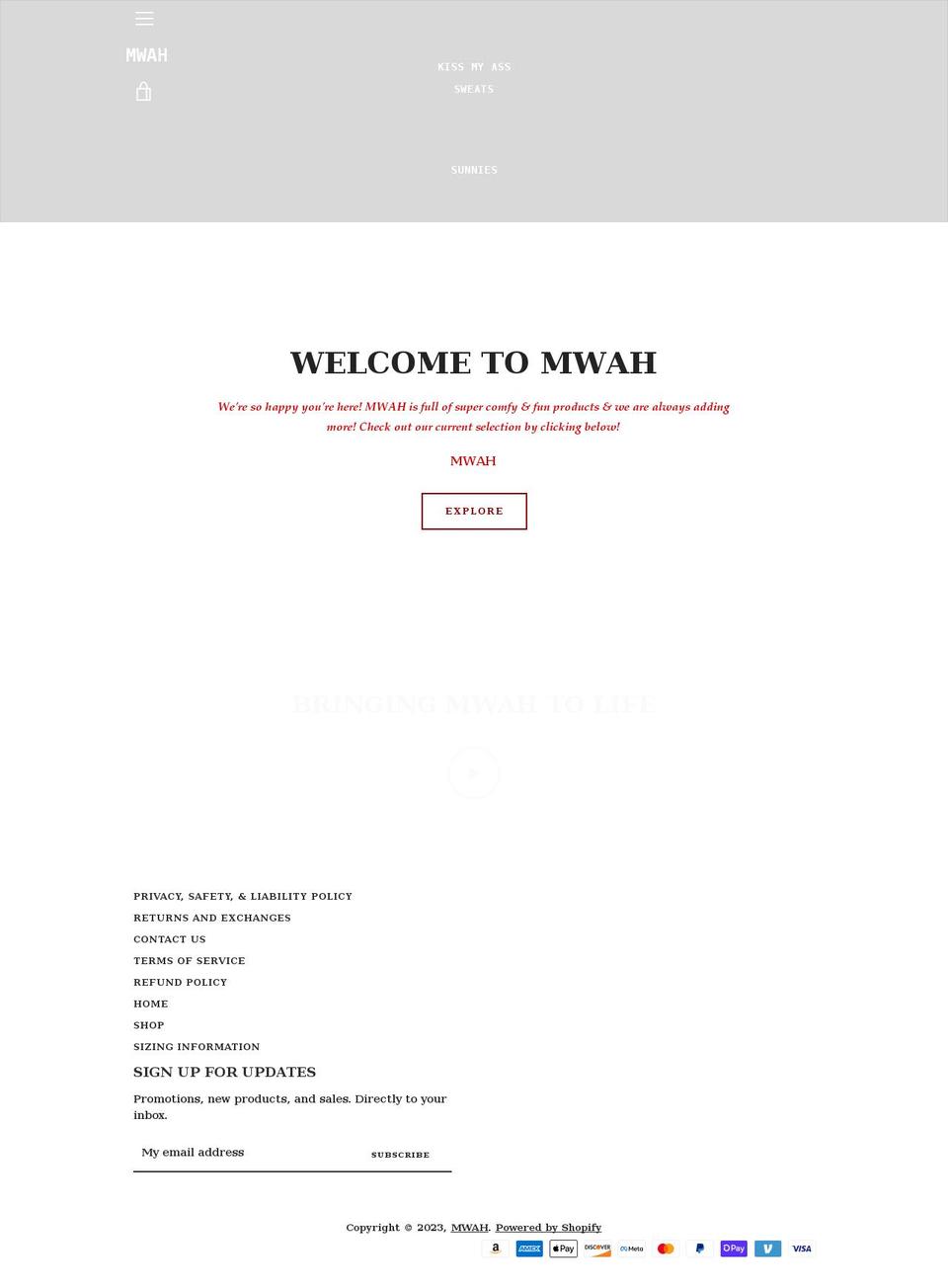 mwah.shop shopify website screenshot
