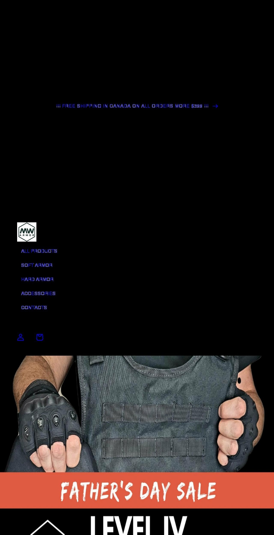 mwarmor.com shopify website screenshot