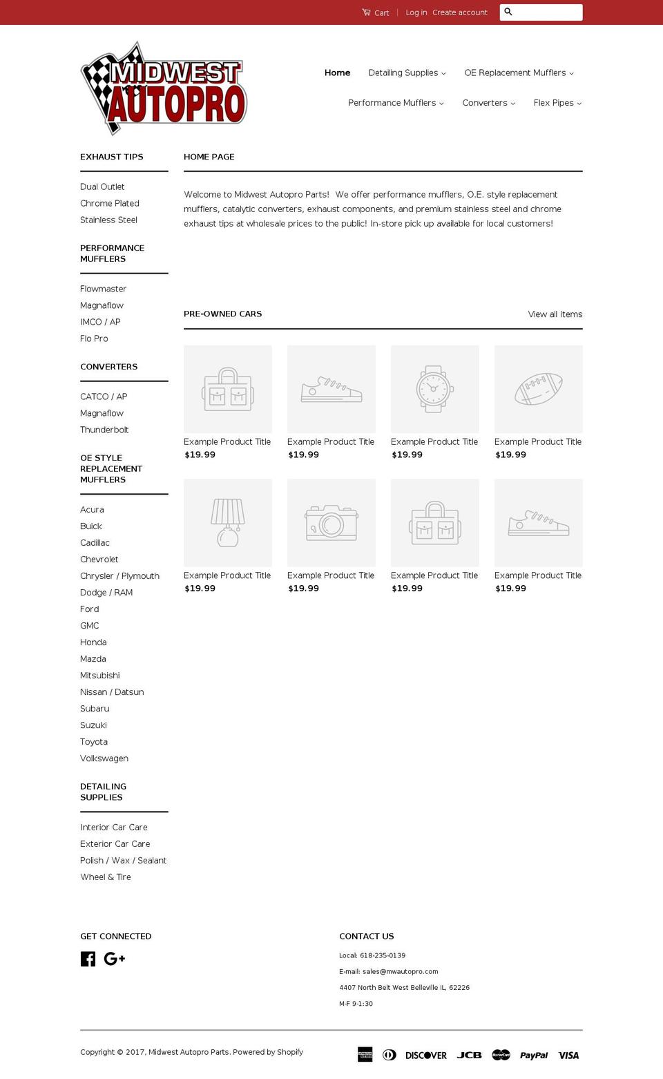 mwautopro.com shopify website screenshot
