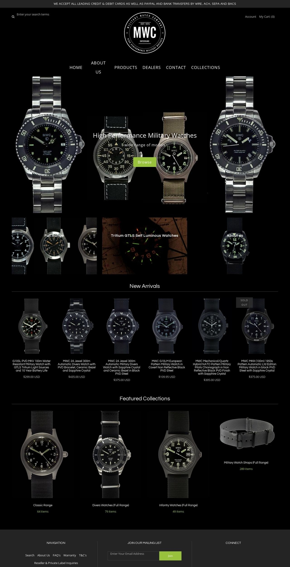 mwc-watches.myshopify.com shopify website screenshot