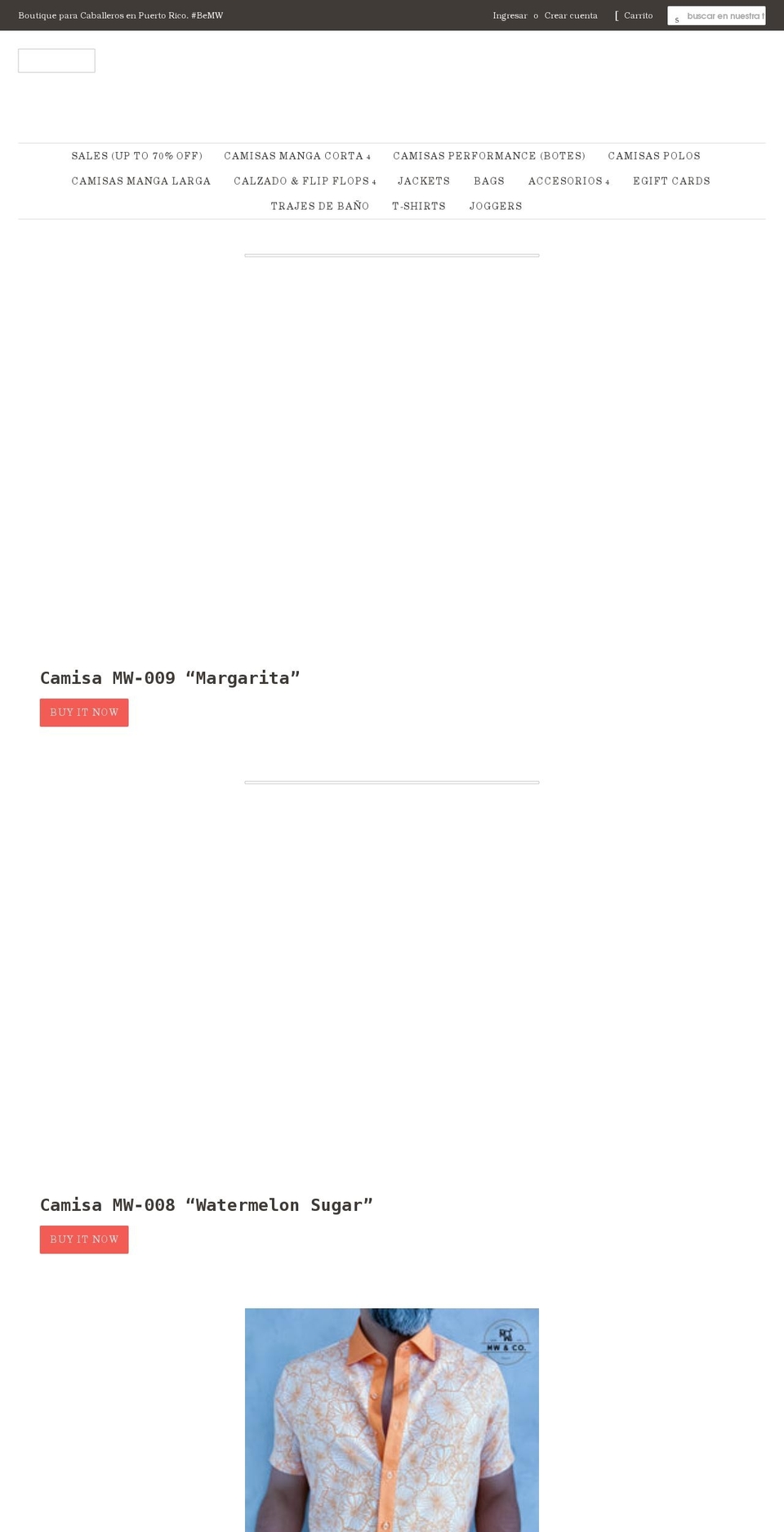 mwclosetpr.com shopify website screenshot