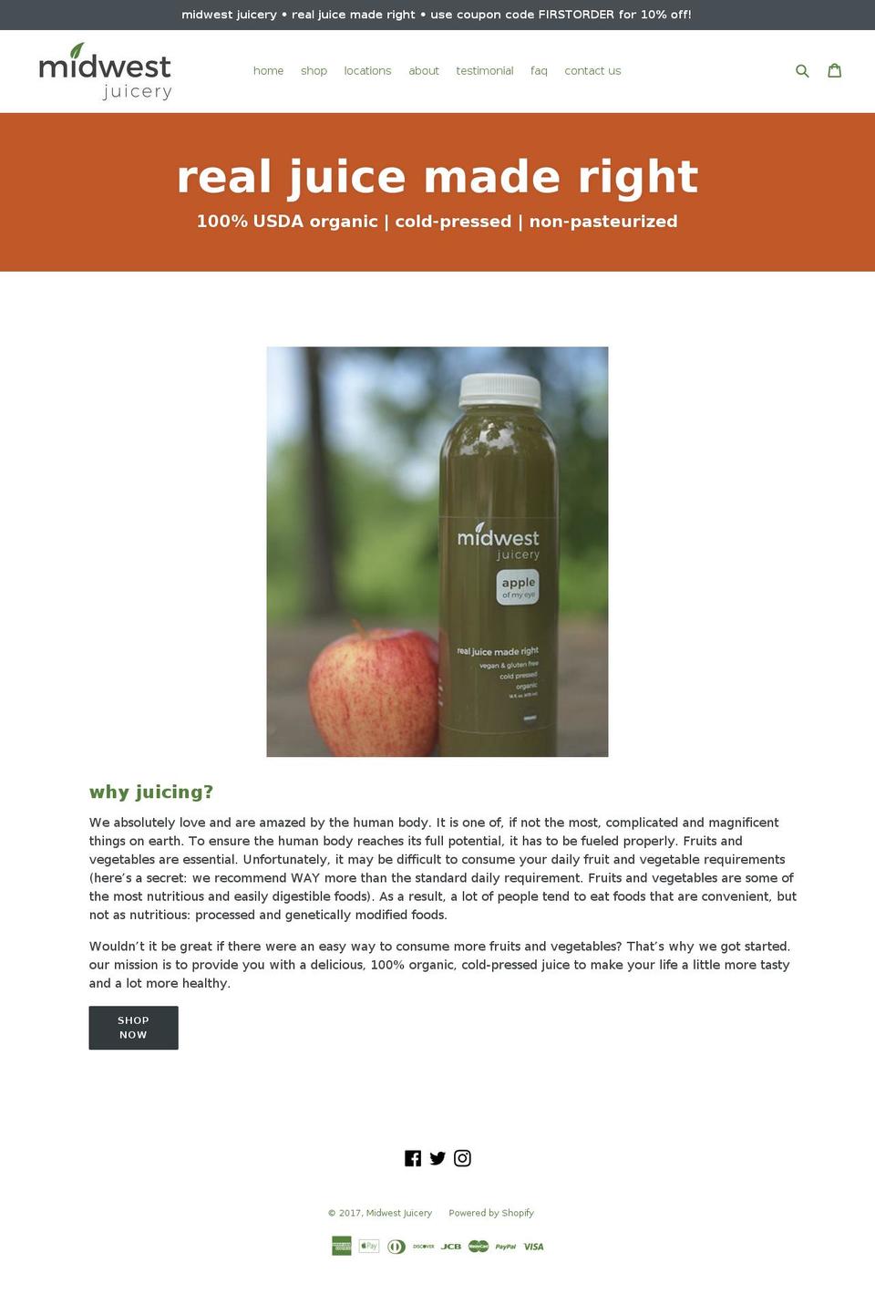 mwjuicery.com shopify website screenshot