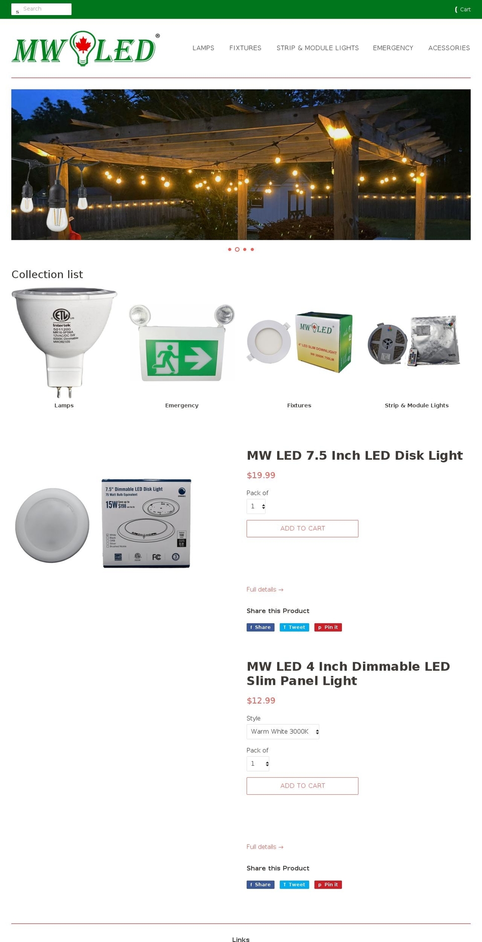 mwled.ca shopify website screenshot
