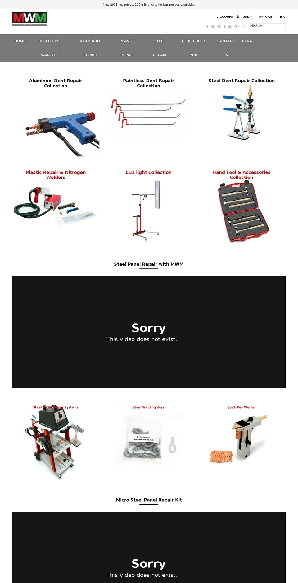 mwmtools.com shopify website screenshot