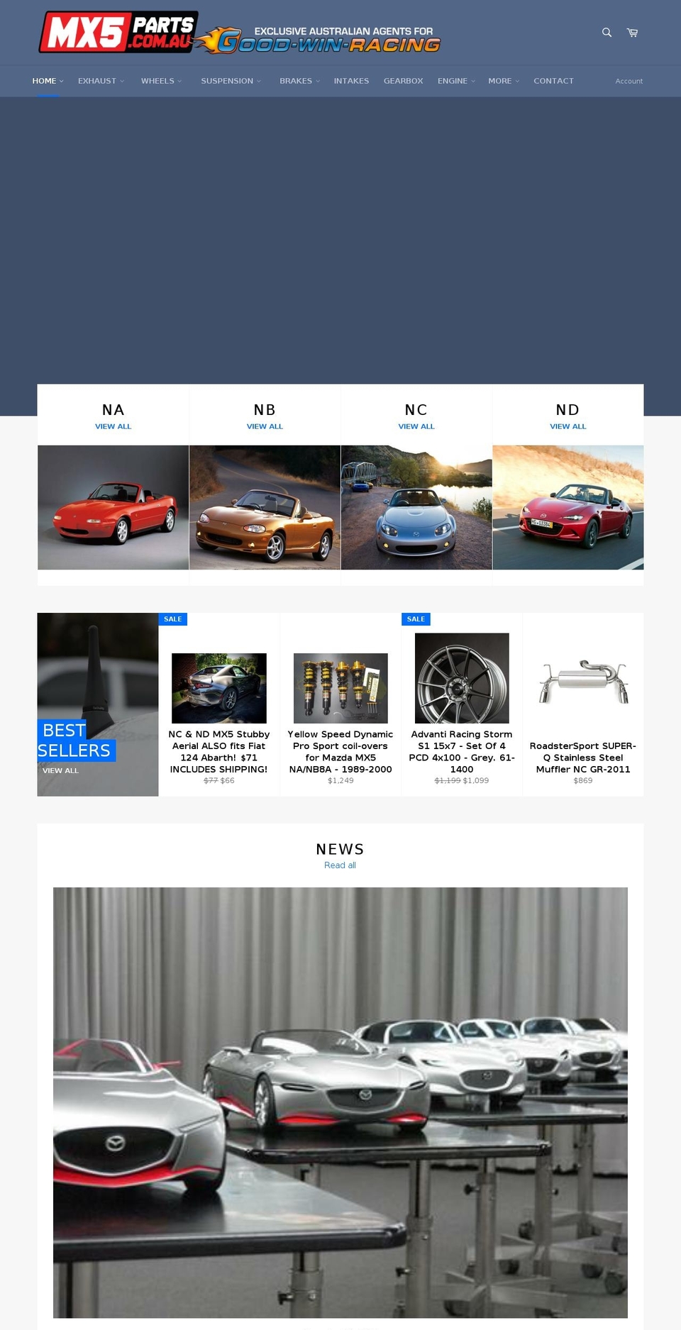 mx5.forsale shopify website screenshot