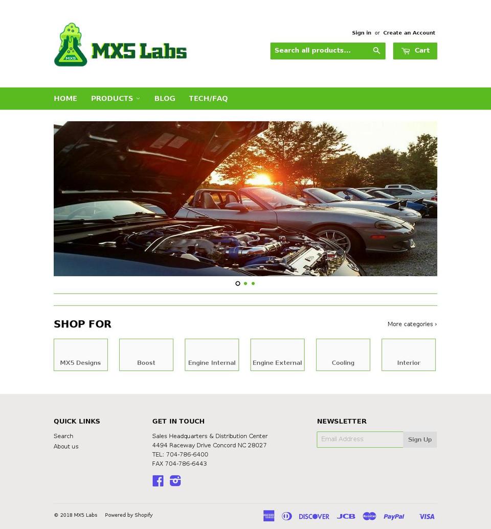 mx5labs.com — Shopify storefront screenshot
