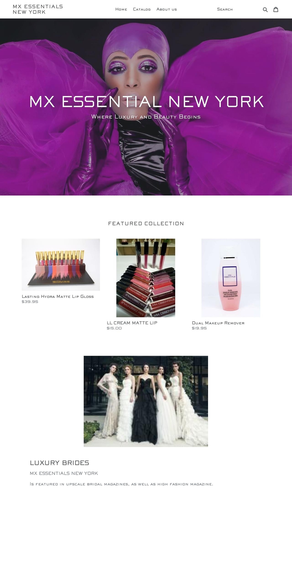 mxessentialsnewyork.com shopify website screenshot