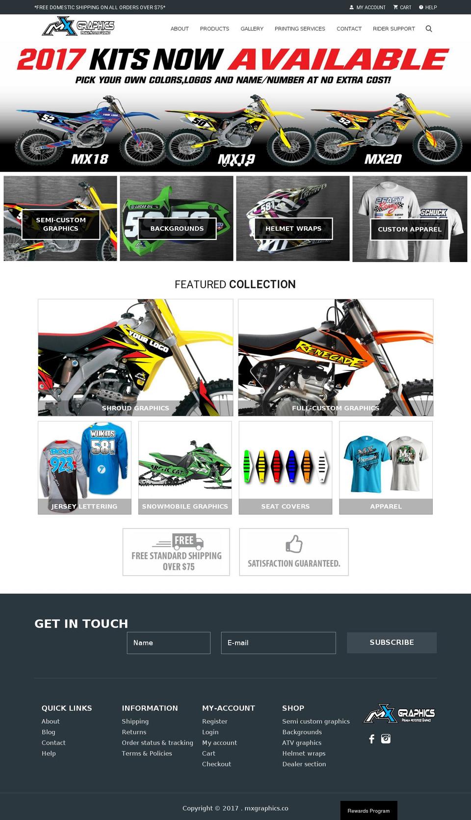 mxgraphics.co shopify website screenshot