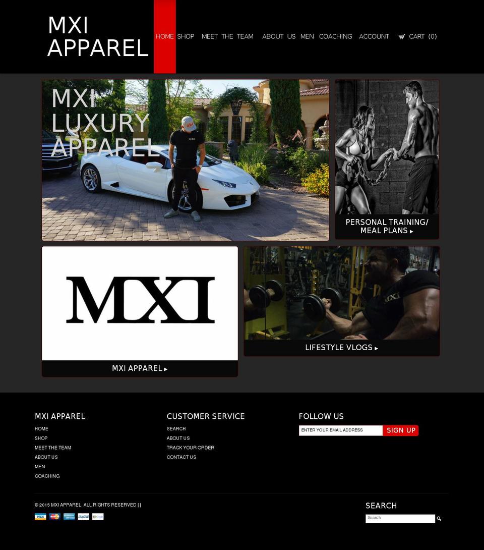 mxiapparel.com shopify website screenshot