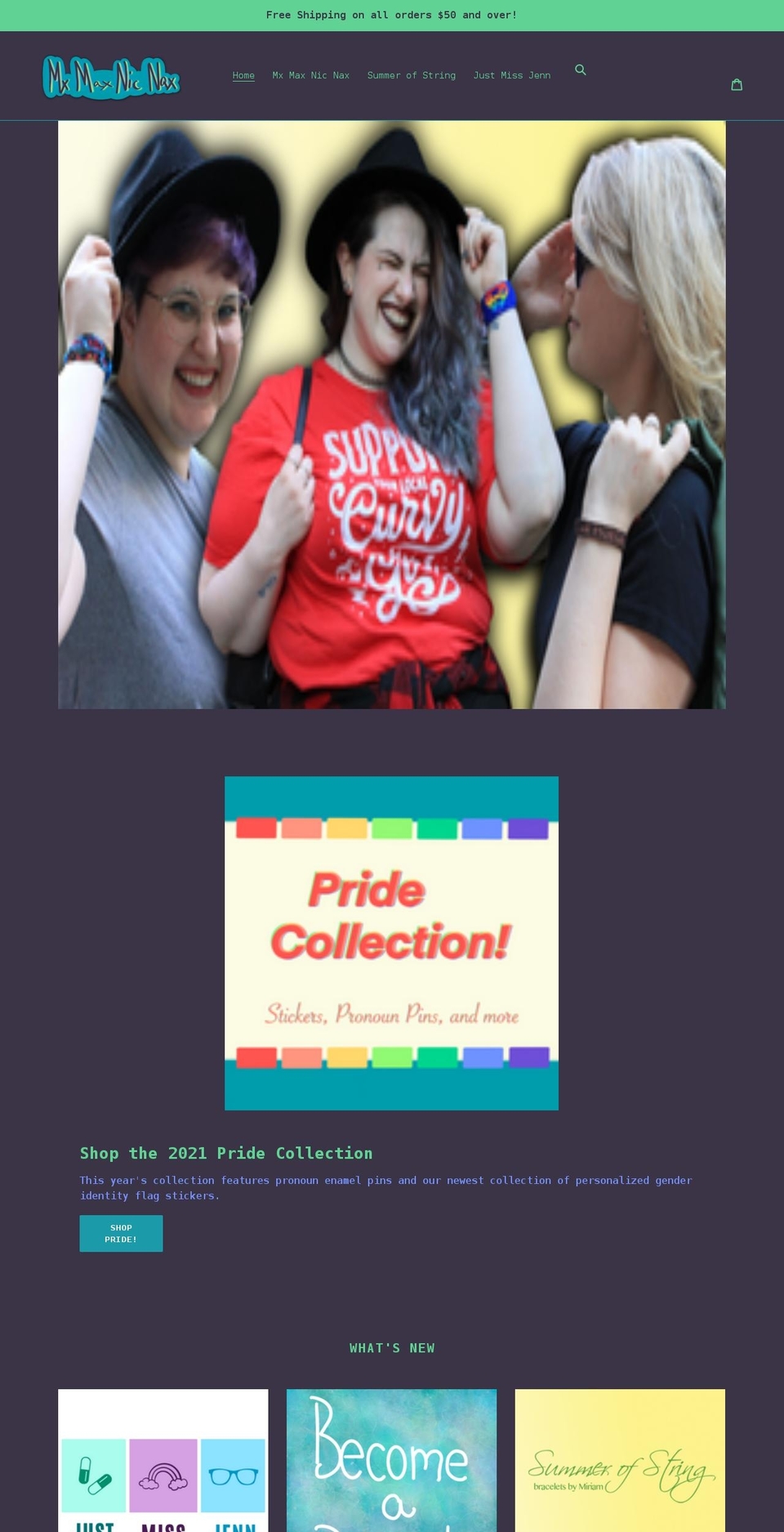 mxmaxnicnax.com shopify website screenshot