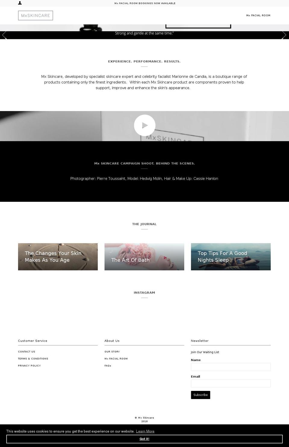 mxskincare.com — Shopify storefront screenshot