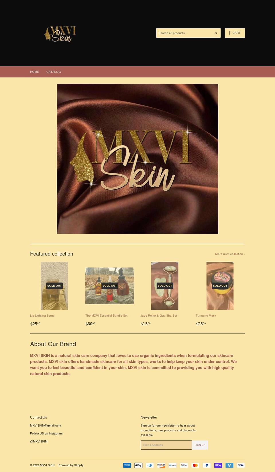 mxviskin.com shopify website screenshot