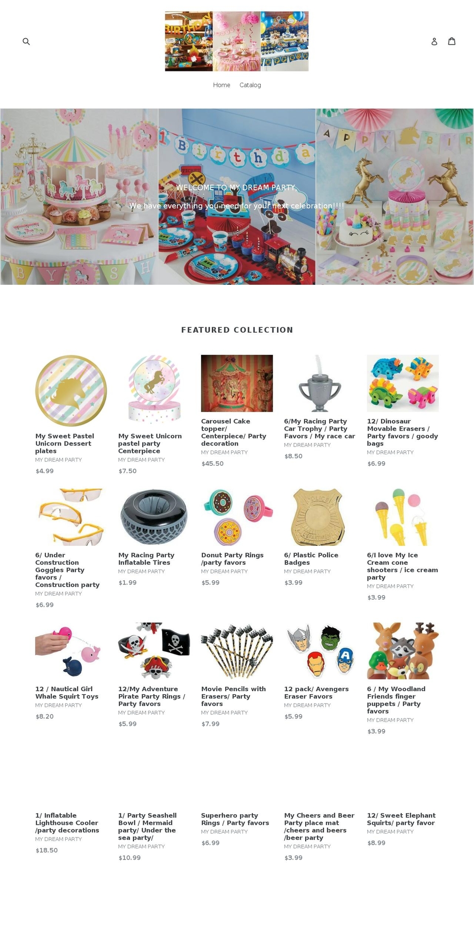 my-dreamparty.com — Shopify storefront screenshot