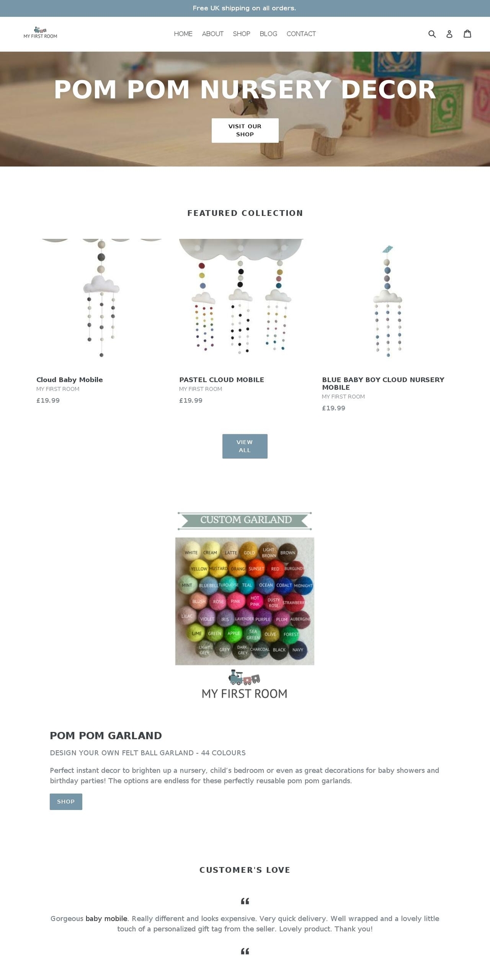 my-first-room.com — Shopify storefront screenshot