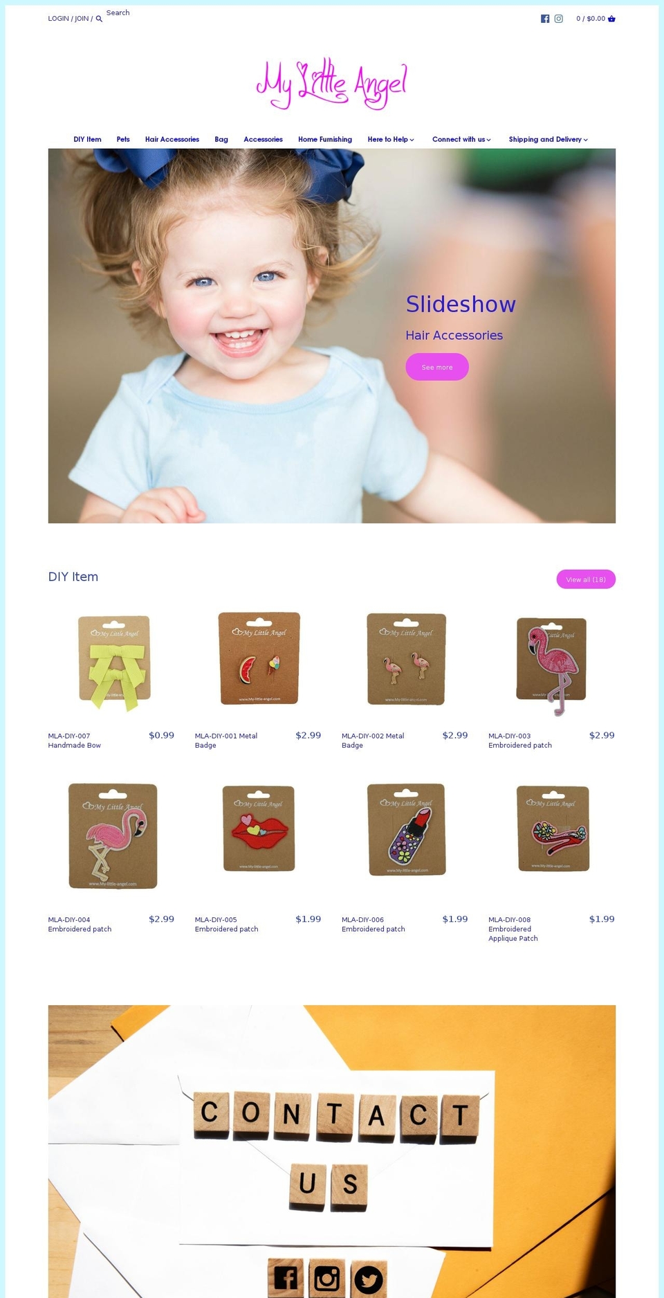 my-little-angel.com — Shopify storefront screenshot
