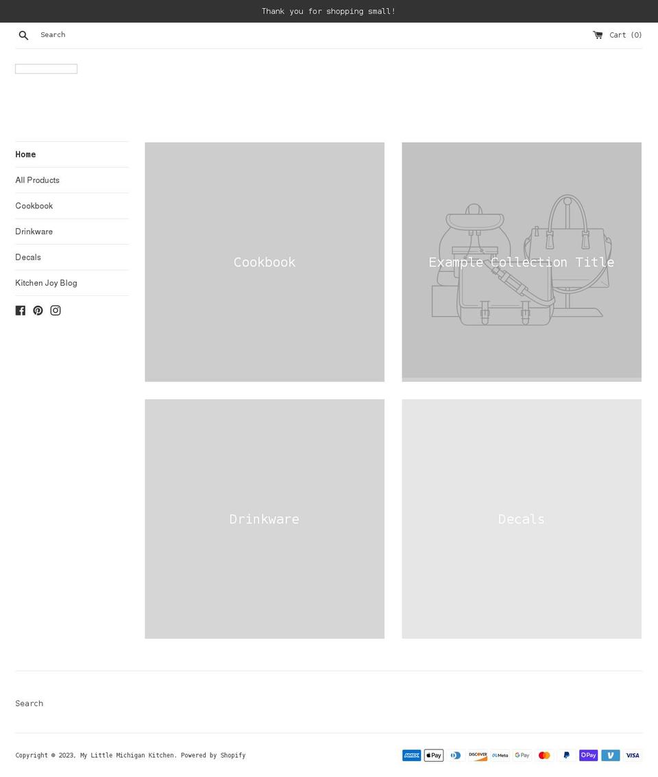 my-little-michigan-kitchen.myshopify.com shopify website screenshot
