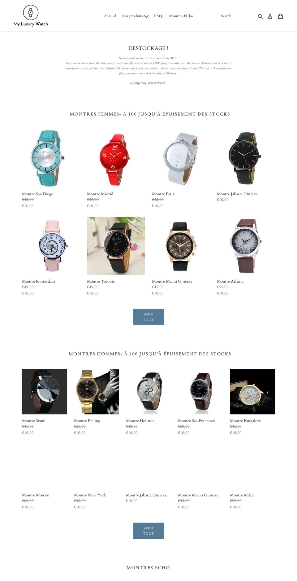 my-luxury-watch.com — Shopify storefront screenshot
