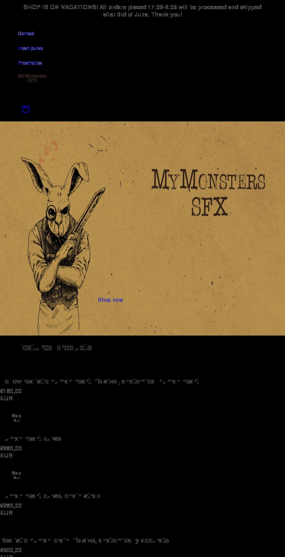 my-monsters.com shopify website screenshot