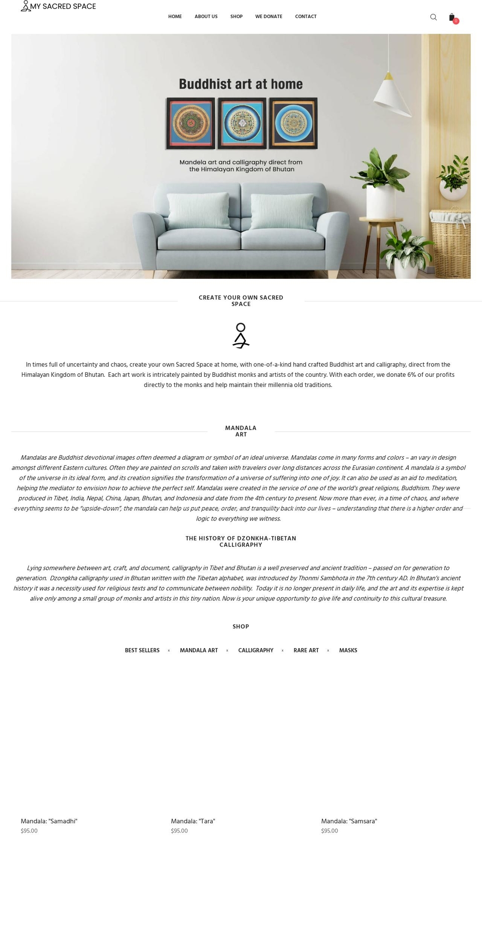 space Shopify theme site example my-sacred-space.com