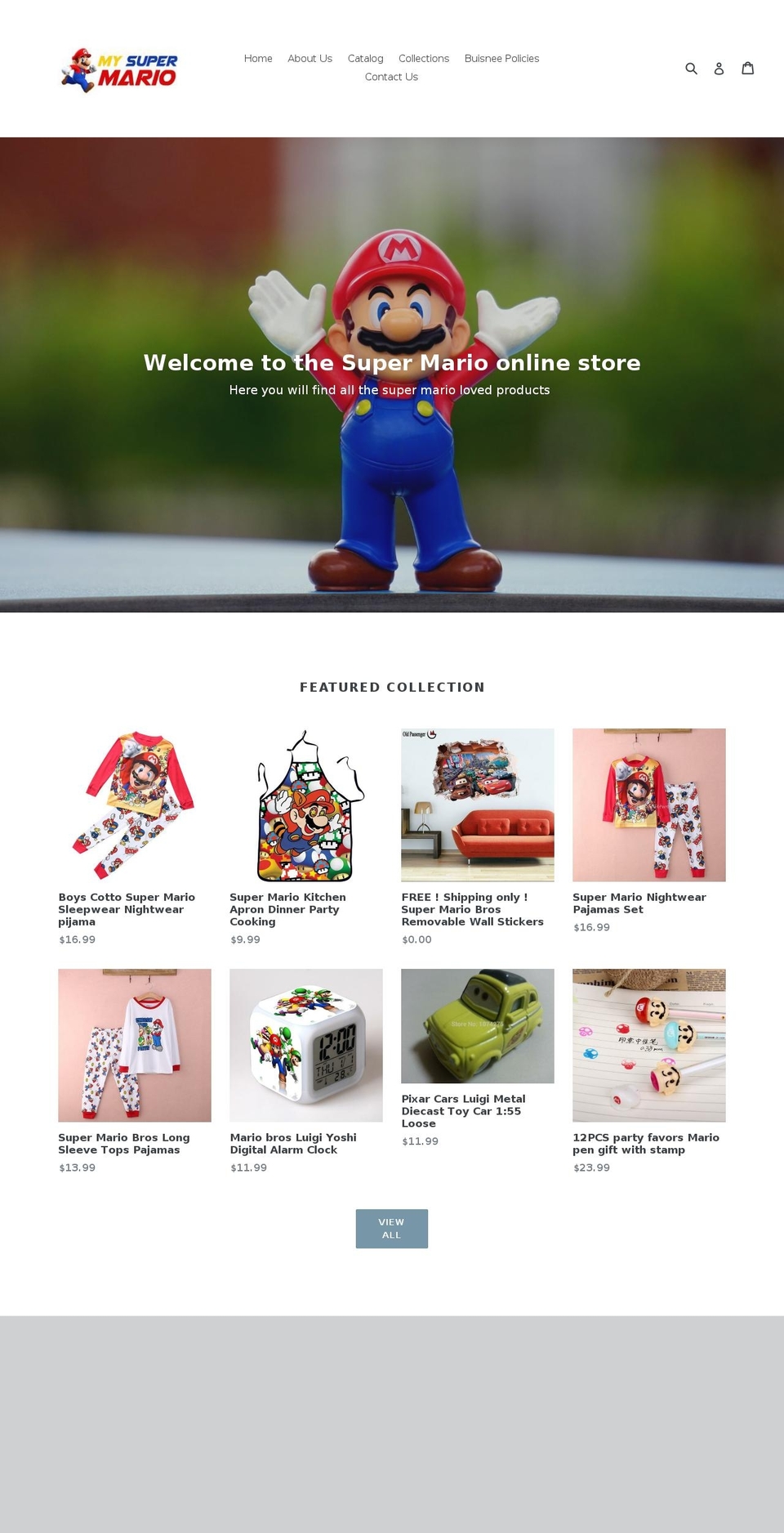 my-super-mario.com — Shopify storefront screenshot