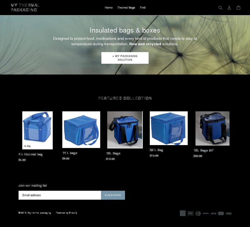 my-thermal-packaging.com — Shopify storefront screenshot