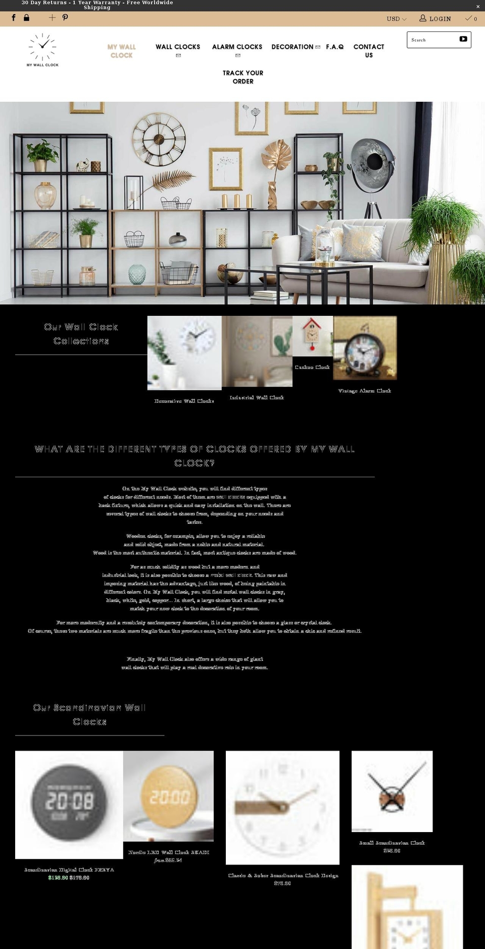 my-wall-clock.com shopify website screenshot
