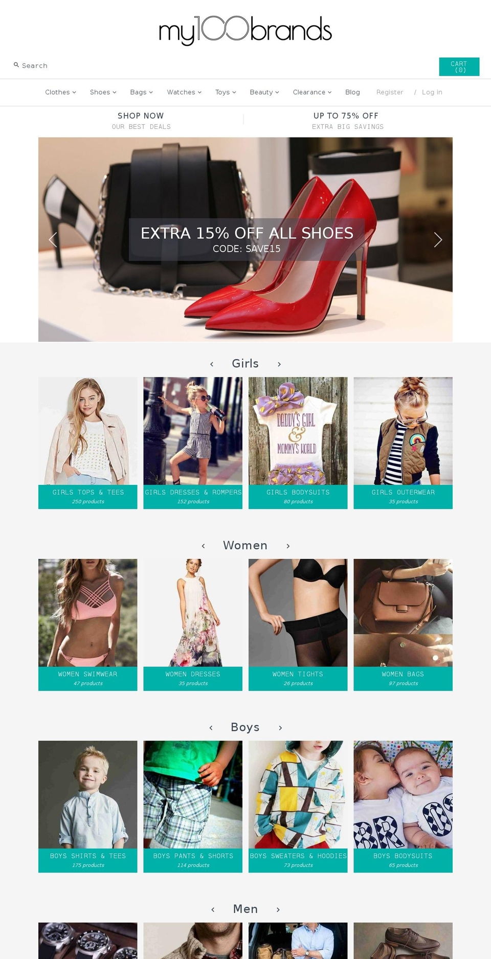 my100brands.com shopify website screenshot