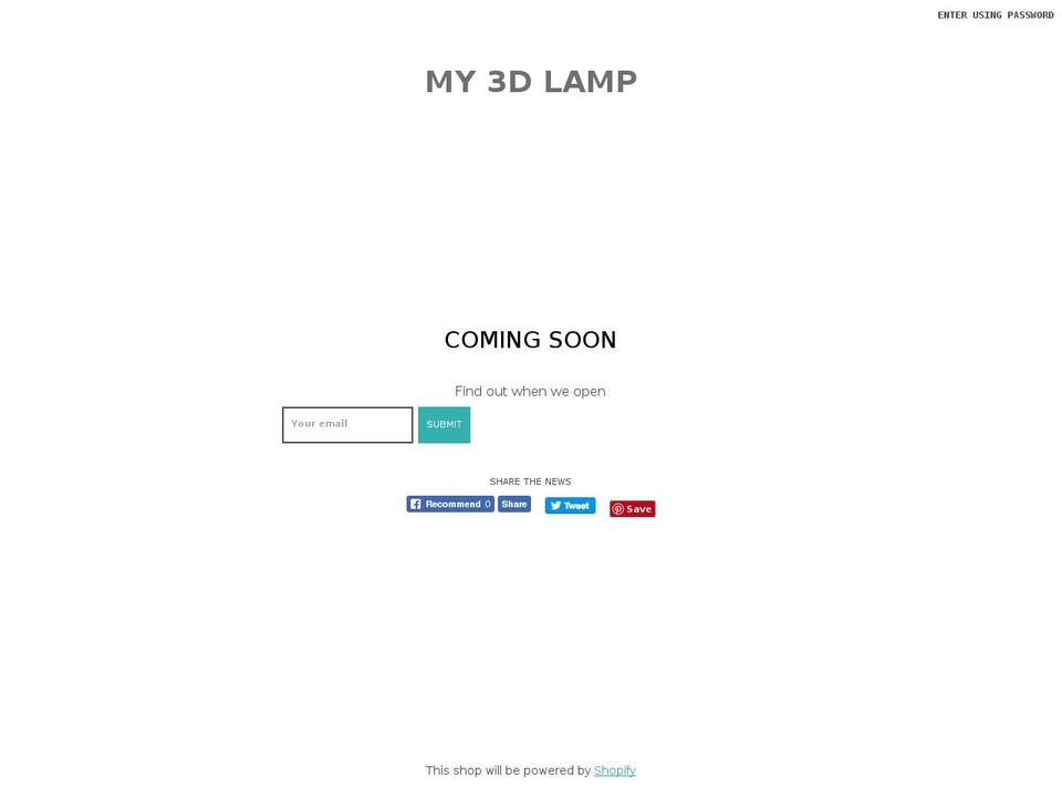 my3dlamp.com — Shopify storefront screenshot