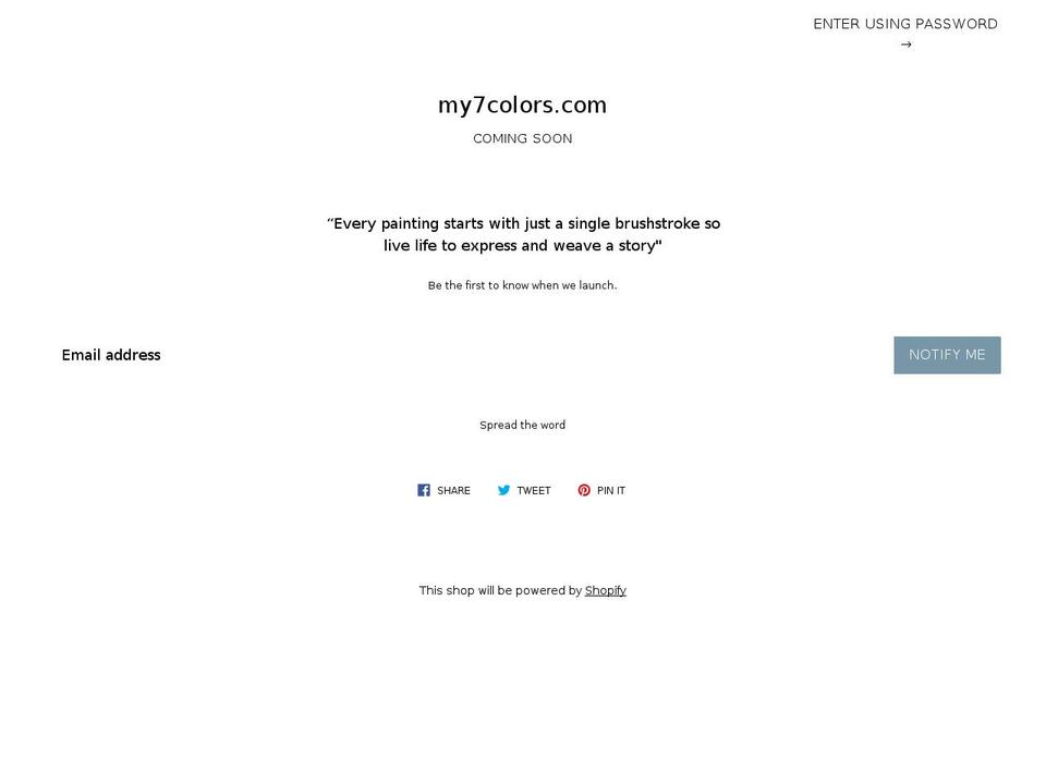 my7colors.com shopify website screenshot