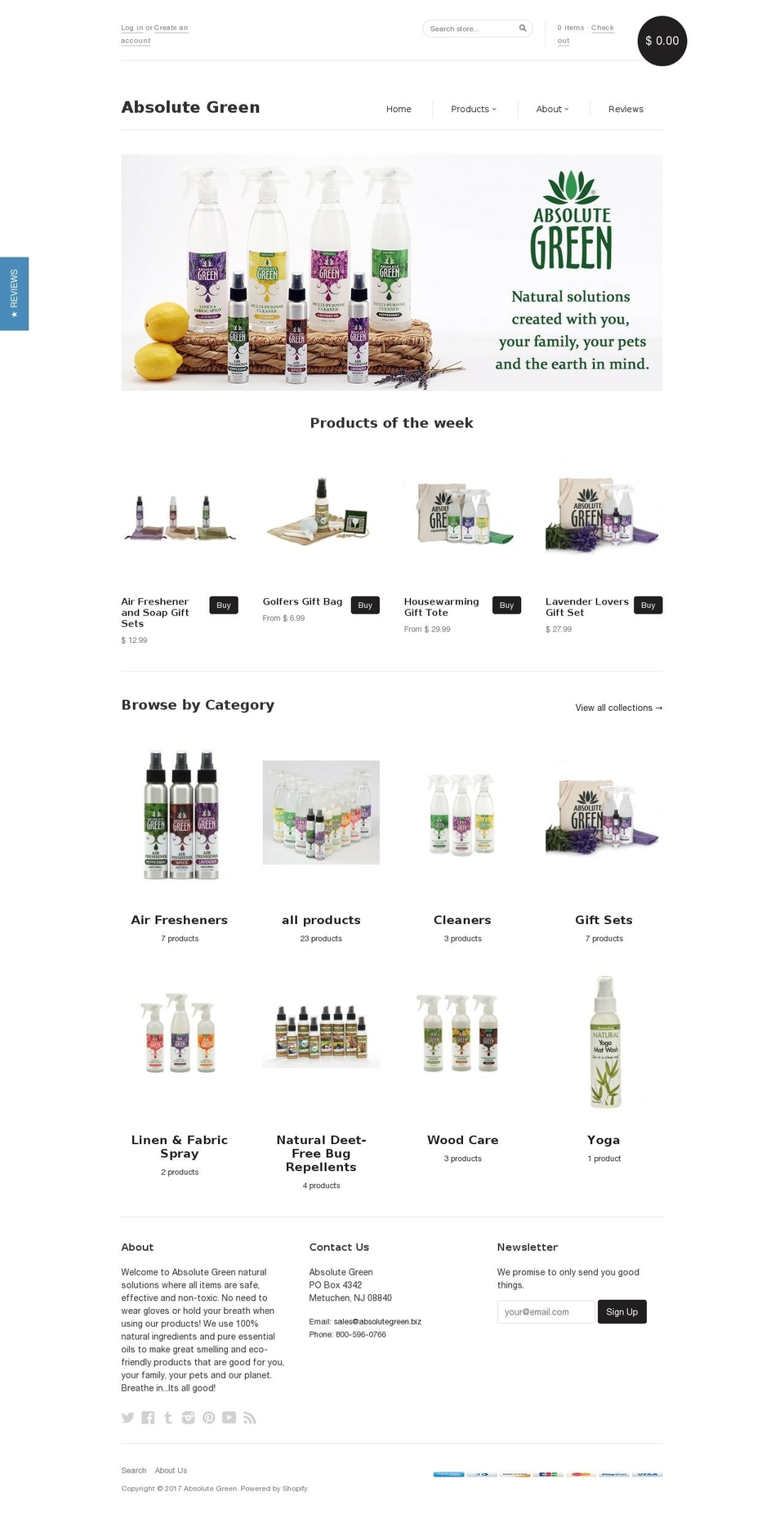 myabsolutegreen.com shopify website screenshot