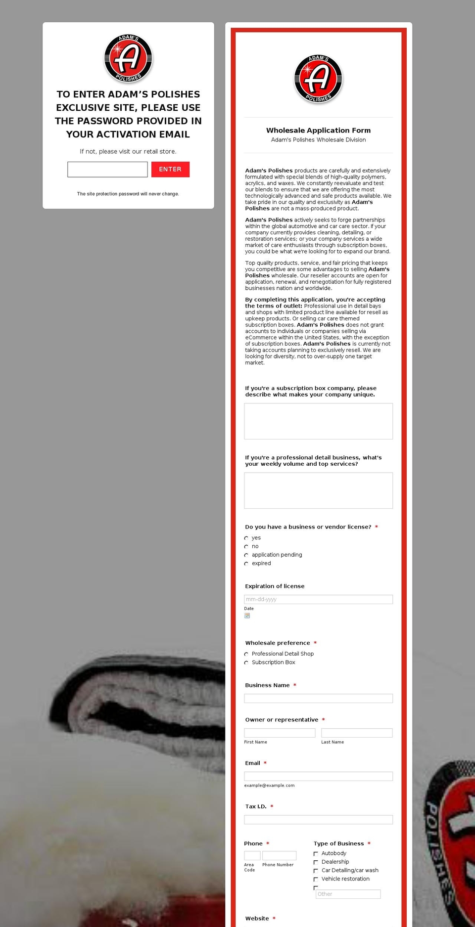 myadams.com shopify website screenshot