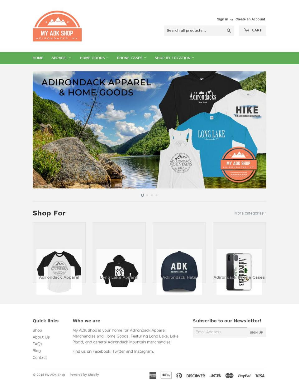 myadkshop.com — Shopify storefront screenshot