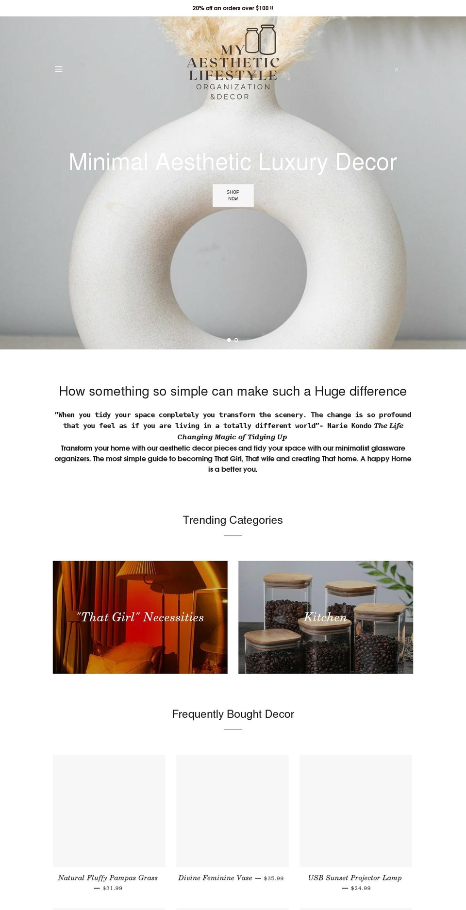 myaestheticlifestyle.com shopify website screenshot